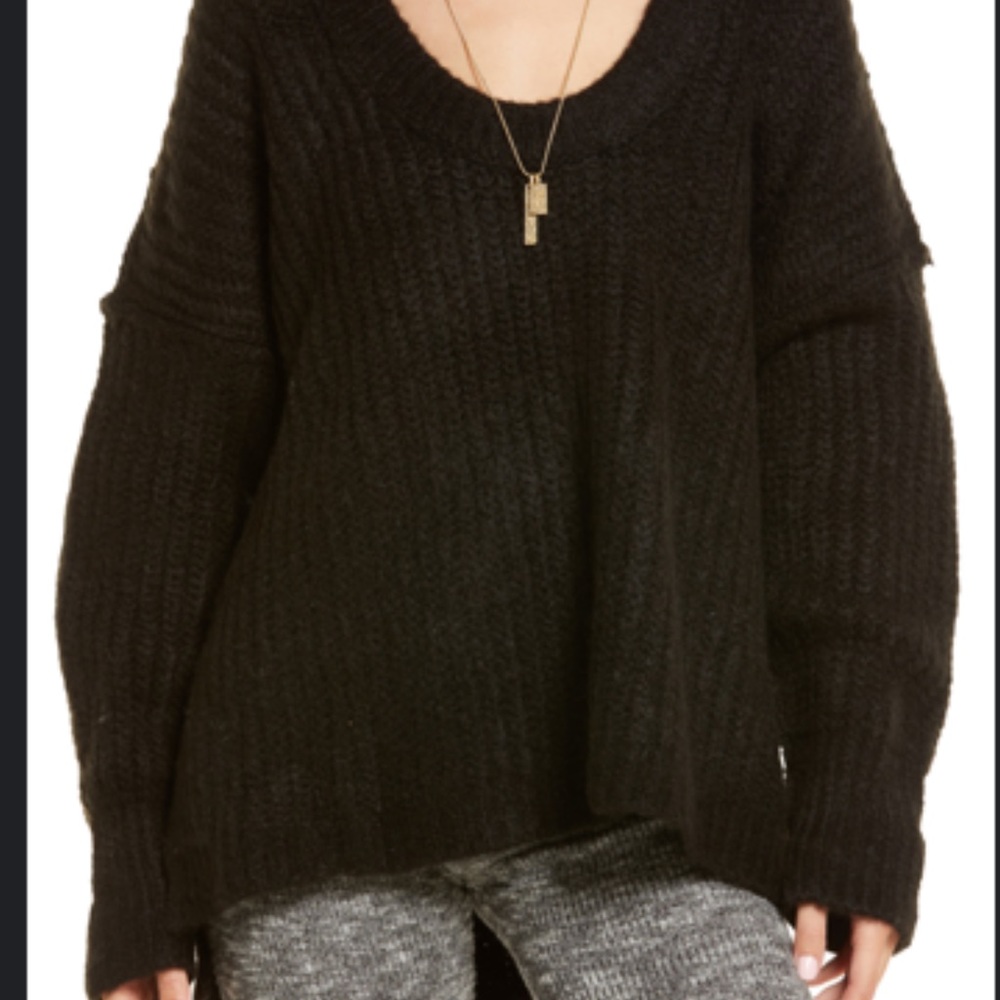 Nwt free people blue bell sweater in black sz XL